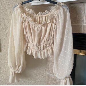 Cream Off-Shoulder Blouse